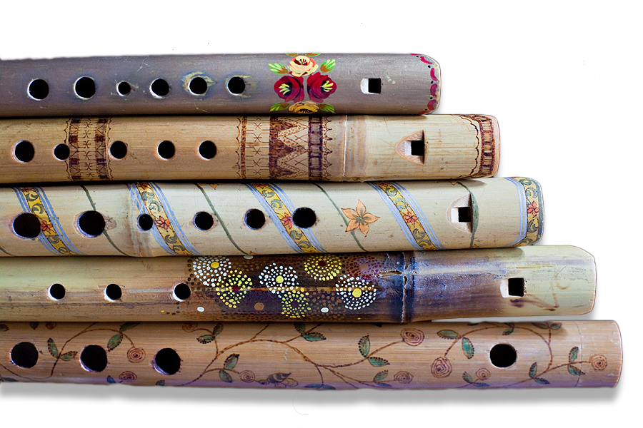 Group of pipes made, decorated, and photographed by Rose Atkinson