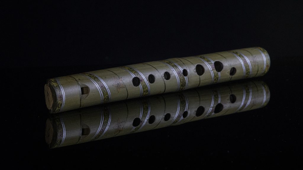 Bamboo pipe made, decorated & photographed by Rose Atkinson